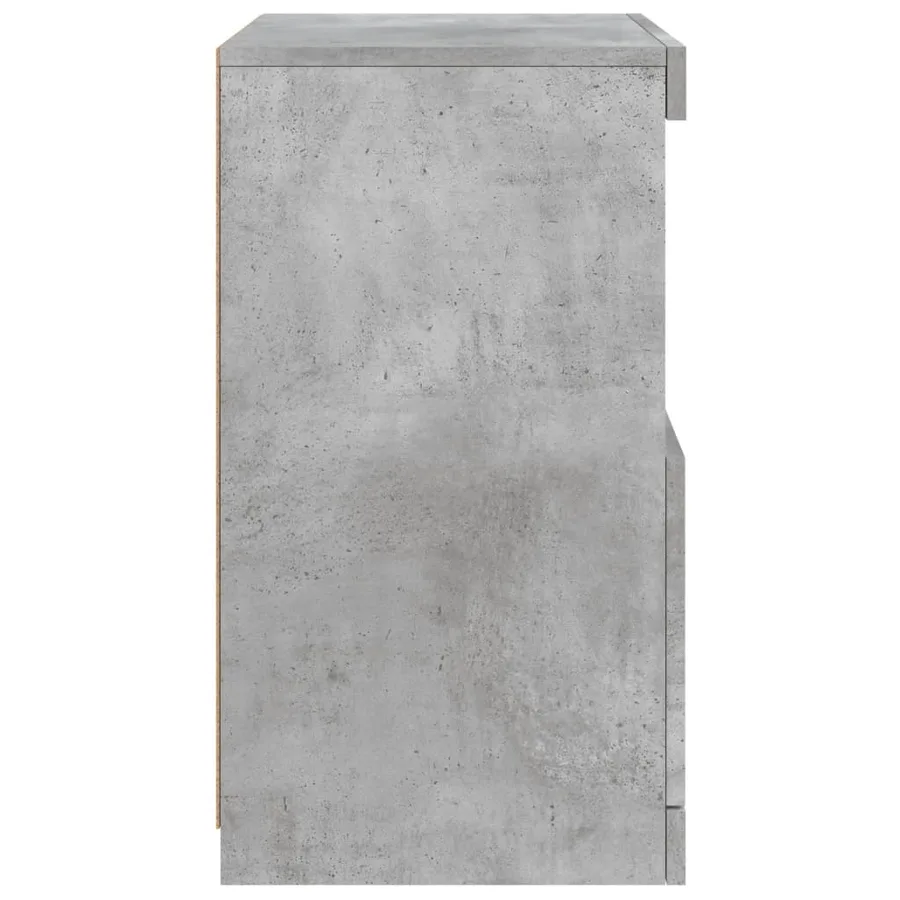 Buffet avec lumières LED gris béton 41x37x67 cm - 8