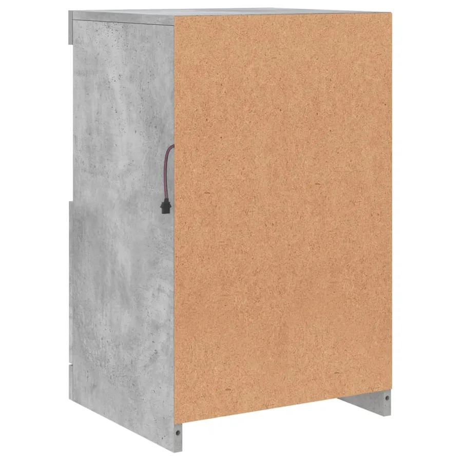 Buffet avec lumières LED gris béton 41x37x67 cm - 9