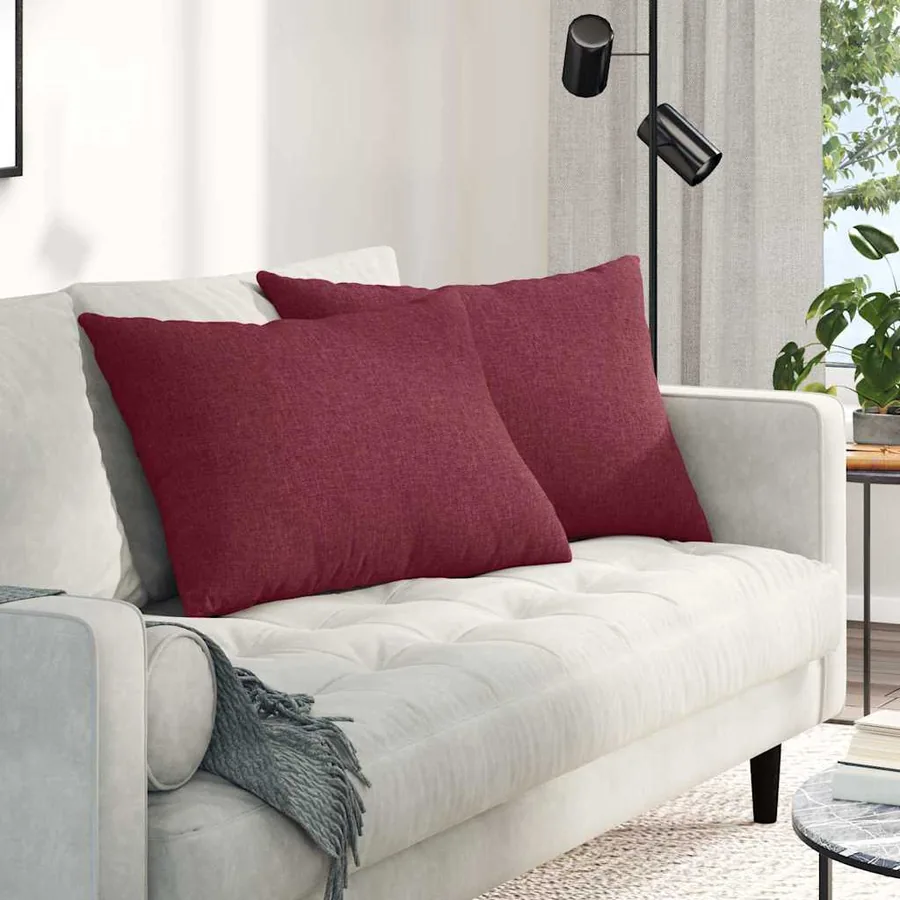 Coussins de canapé 2 pcs Bordeaux 70 x 50 cm tissu
