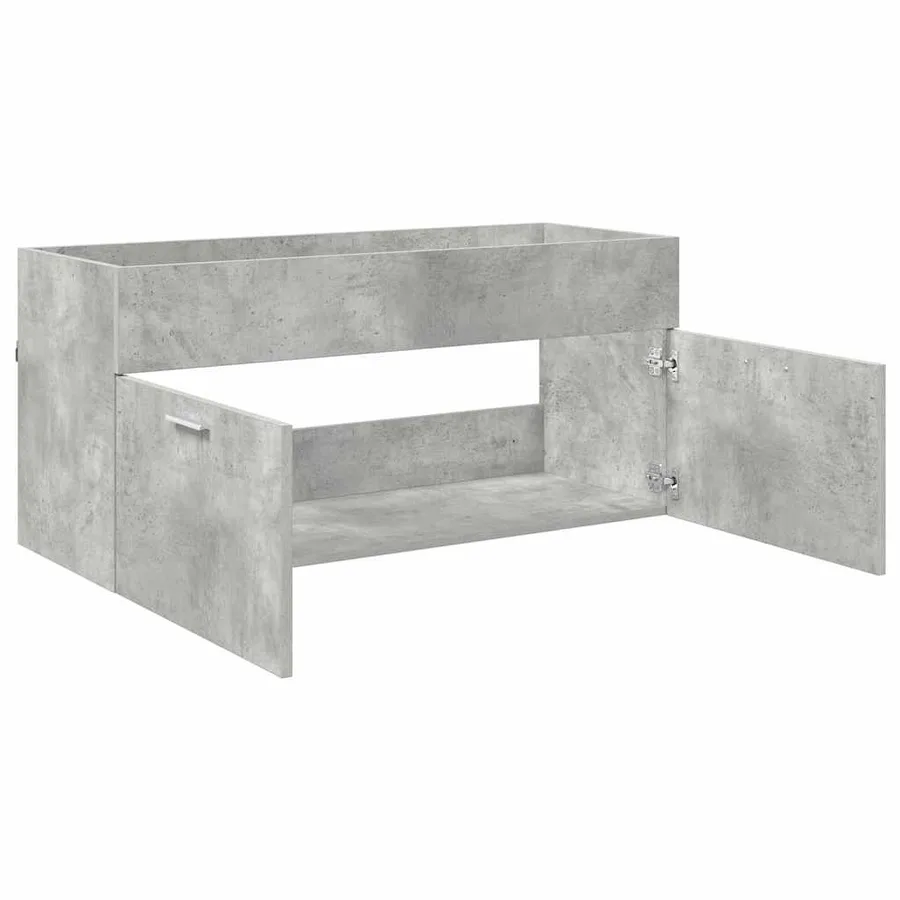 Armoire d'évier avec stockage Gris béton Bois d'ingénierie - 5
