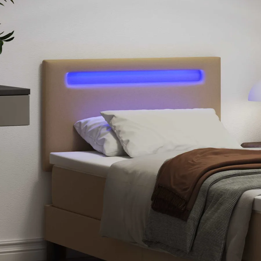 Tête de lit LED Cappuccino 90 cm Cuir synthétique - 3