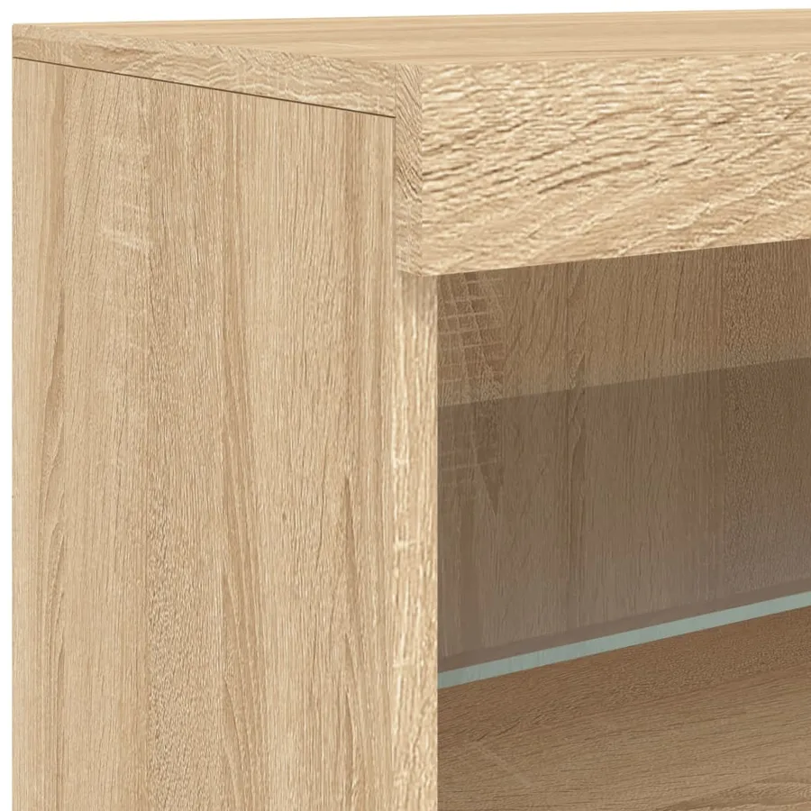 Buffet avec lumières LED chêne sonoma 162x37x67 cm - 12