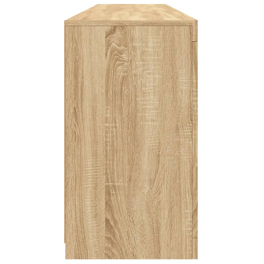 Buffet avec lumières LED chêne sonoma 162x37x67 cm - 7