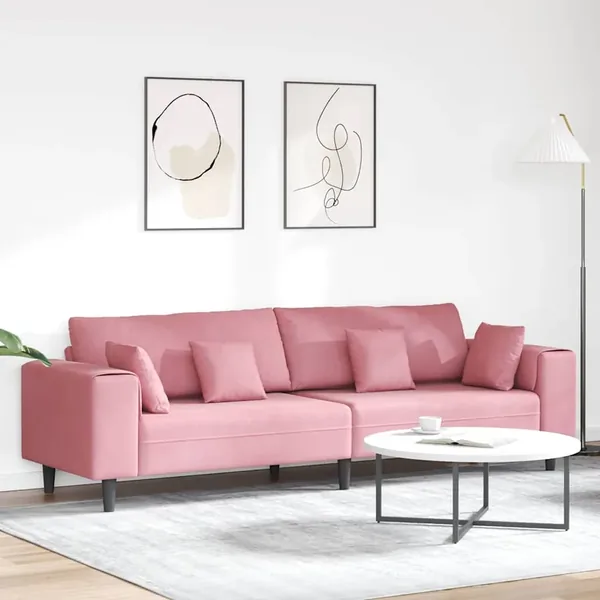 Canapé Rose 250 x 77 x 76 cm Velours