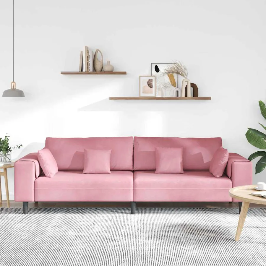 Canapé Rose 250 x 77 x 76 cm Velours - 3