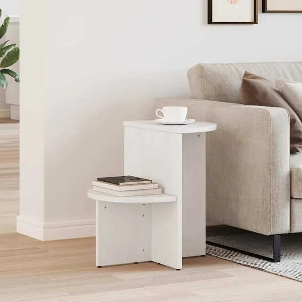 Table basse Blanc 50 x 40 x 50 cm Bois massif en pin