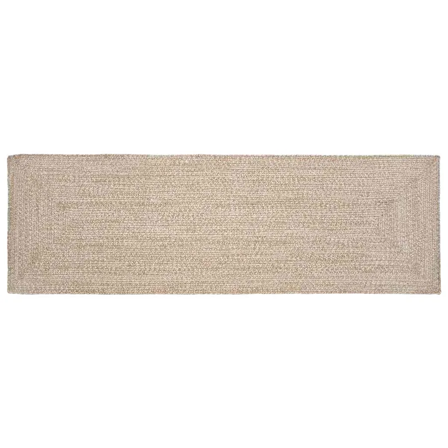 Tapis de surface Naturel et Blanc 80 x 200 cm Jute