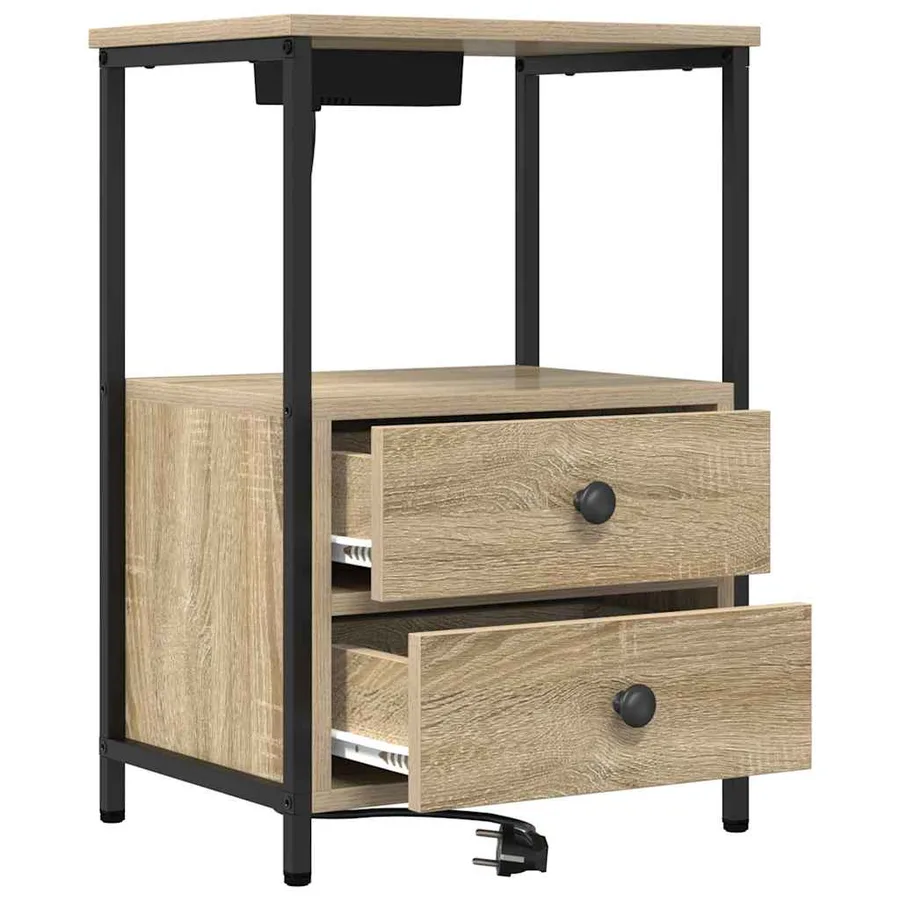 Cabinet de chevet 2 pcs Chêne Sonoma 40 x 31 x 60 cm - 5