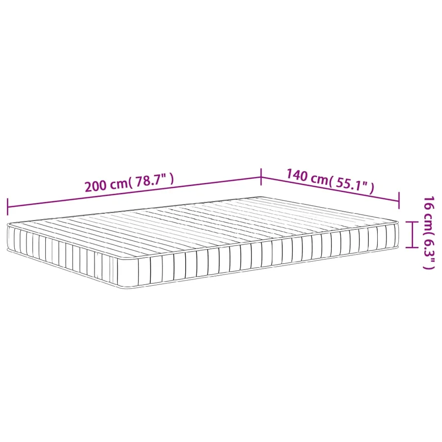 Matelas en mousse moyennement doux 140x200 cm - 9