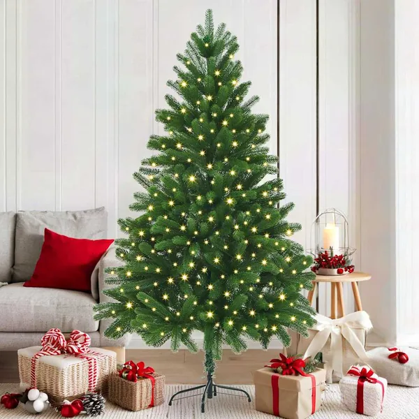 Sapin de Noël avec 300 LED avec support Vert 180 cm PE