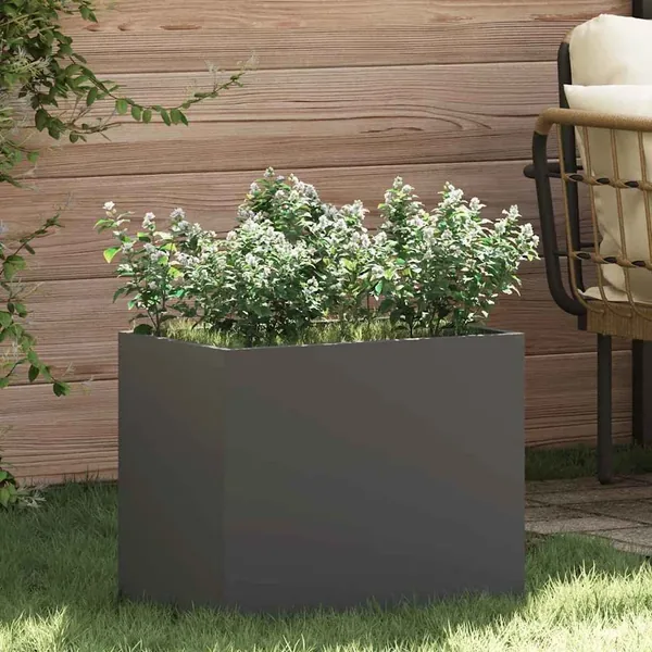 Cache-pot de jardin Noir 50 x 32 x 40 cm Acier laminé à froid