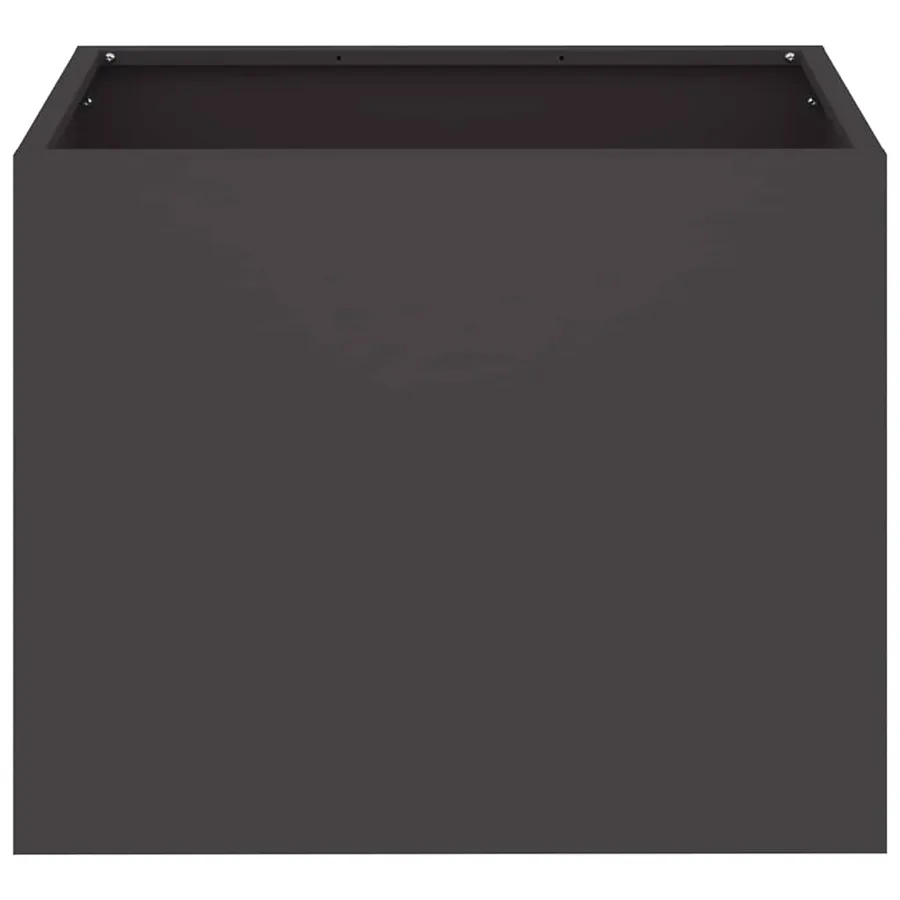 Cache-pot de jardin Noir 50 x 32 x 40 cm Acier laminé à froid - 5