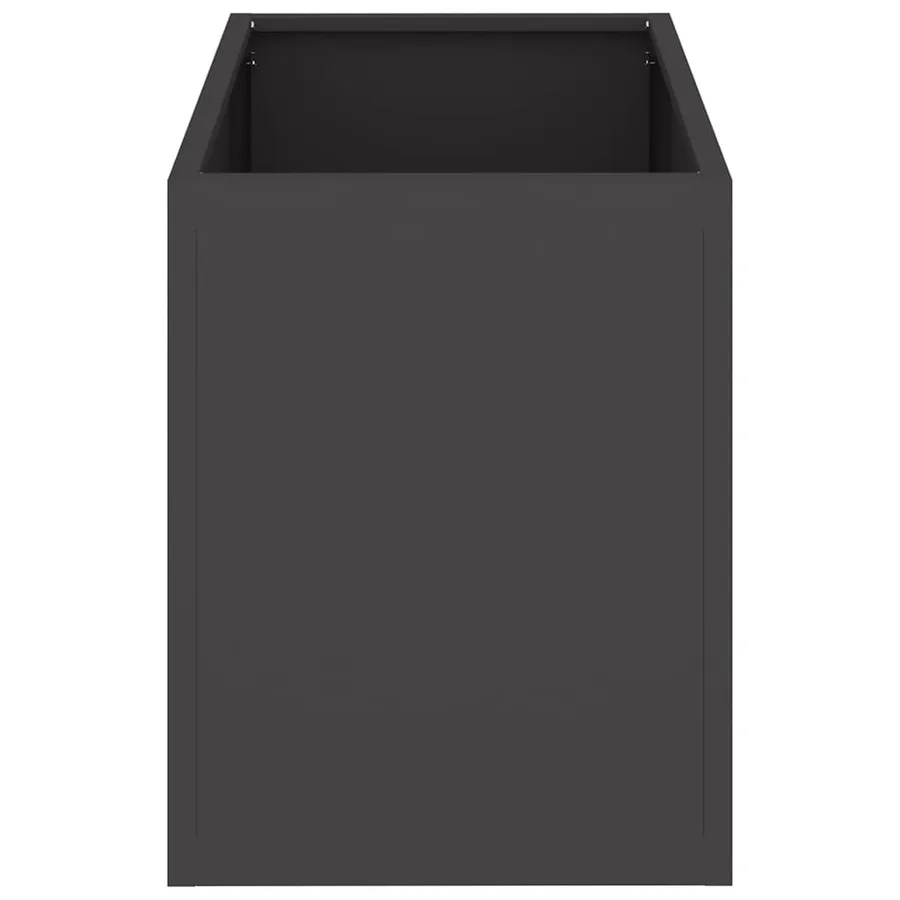 Cache-pot de jardin Noir 50 x 32 x 40 cm Acier laminé à froid - 6