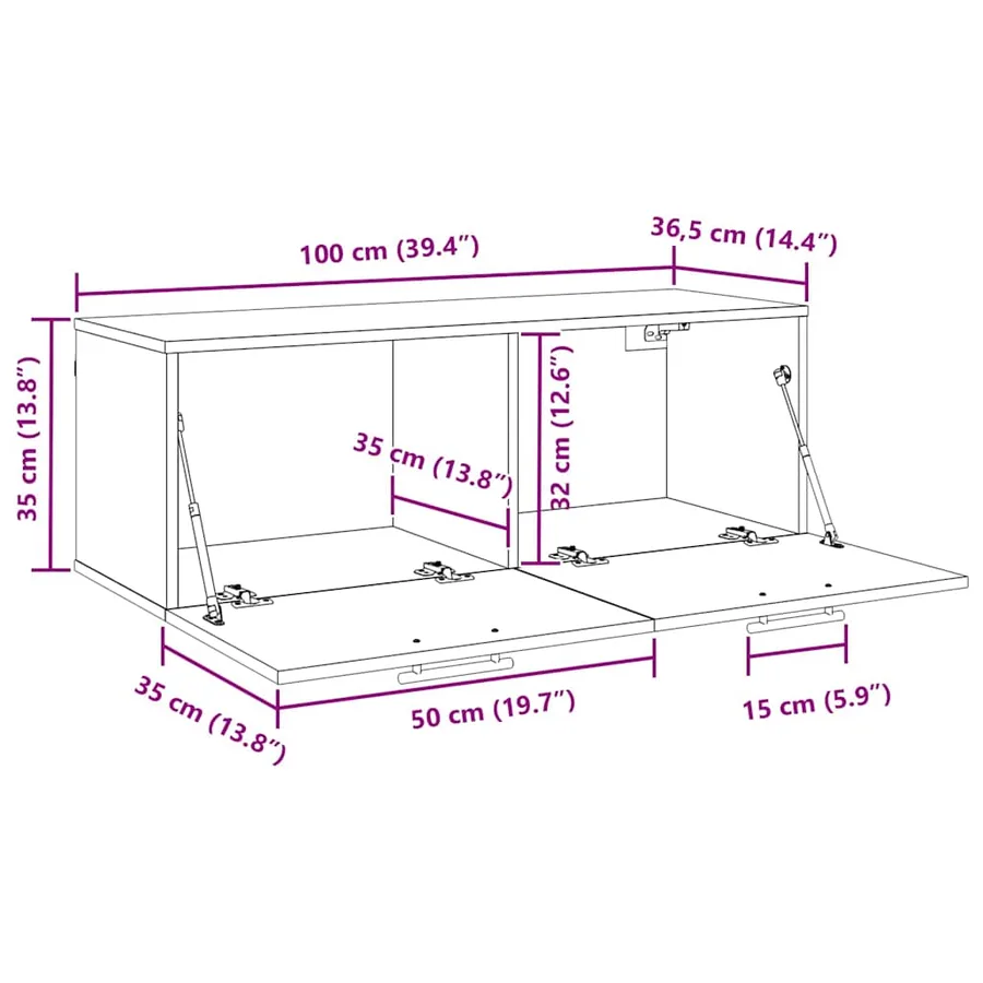 Meuble mural 100 x 36.5 x 35 cm Bois d'ingénierie - 12