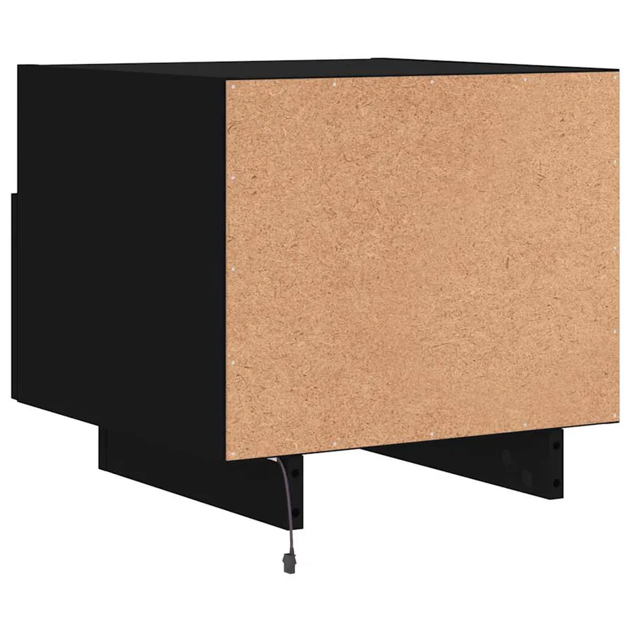 Armoires de chevet avec lumières LED 2 pcs noir 40x39x37 cm - 10