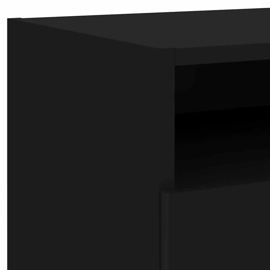 Armoires de chevet avec lumières LED 2 pcs noir 40x39x37 cm - 11