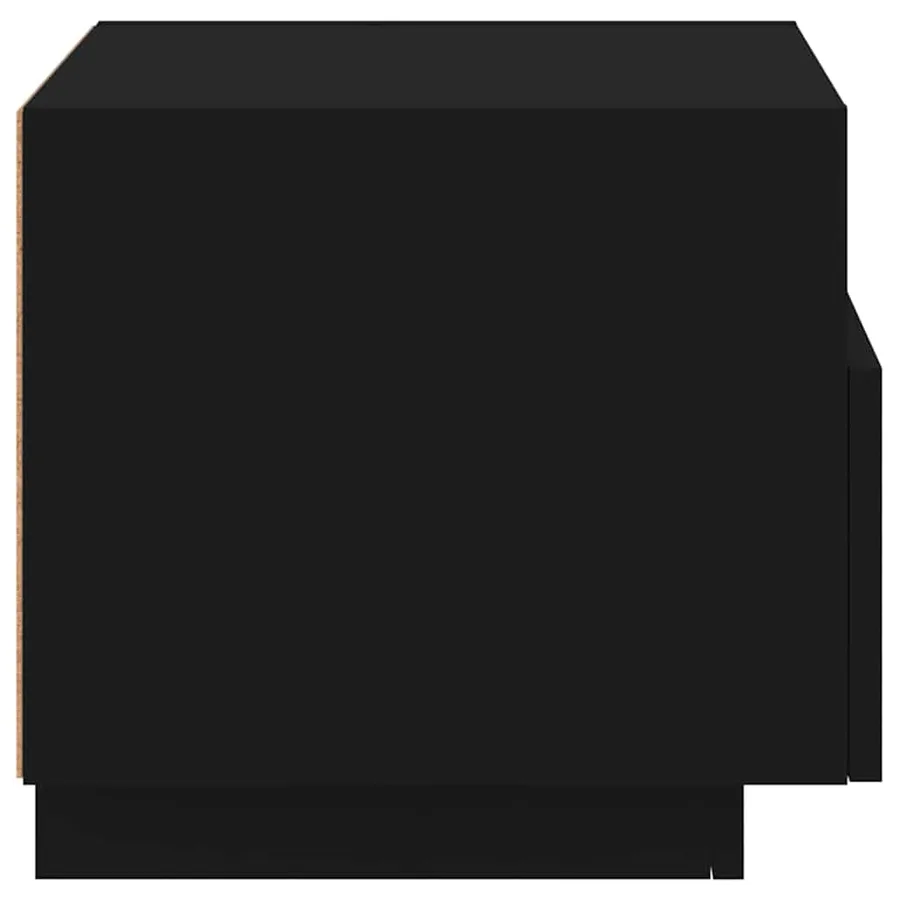 Armoires de chevet avec lumières LED 2 pcs noir 40x39x37 cm - 9