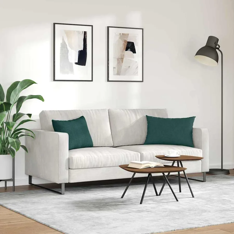 Coussins de canapé 2 pcs Vert foncé 60 x 40 cm tissu - 4