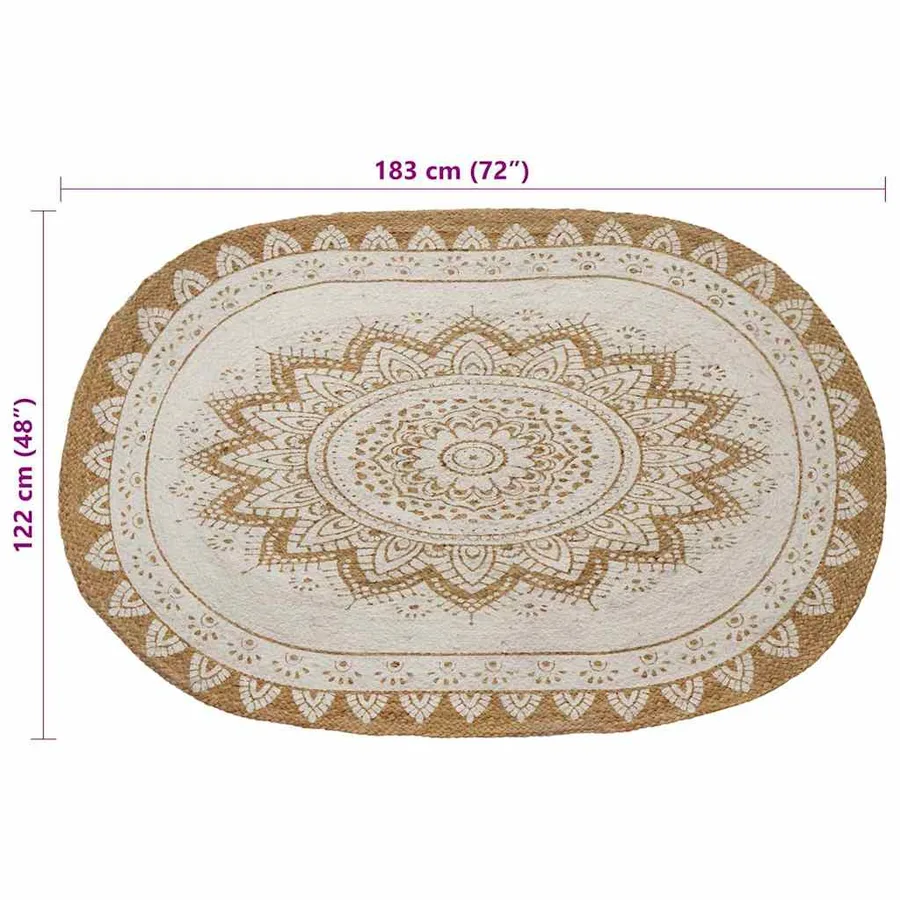 Tapis de surface Naturel avec impression blanche 122 x 183 cm - 7