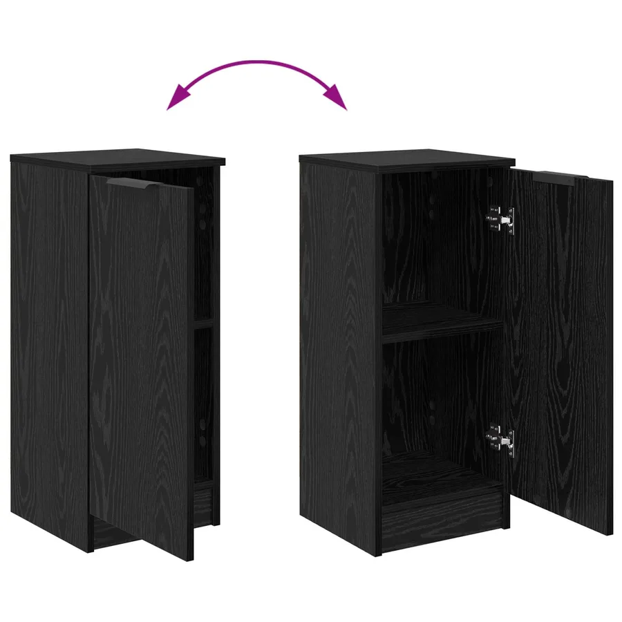 Buffet Chêne noir 30 x 30 x 70 cm Bois d'ingénierie - 11