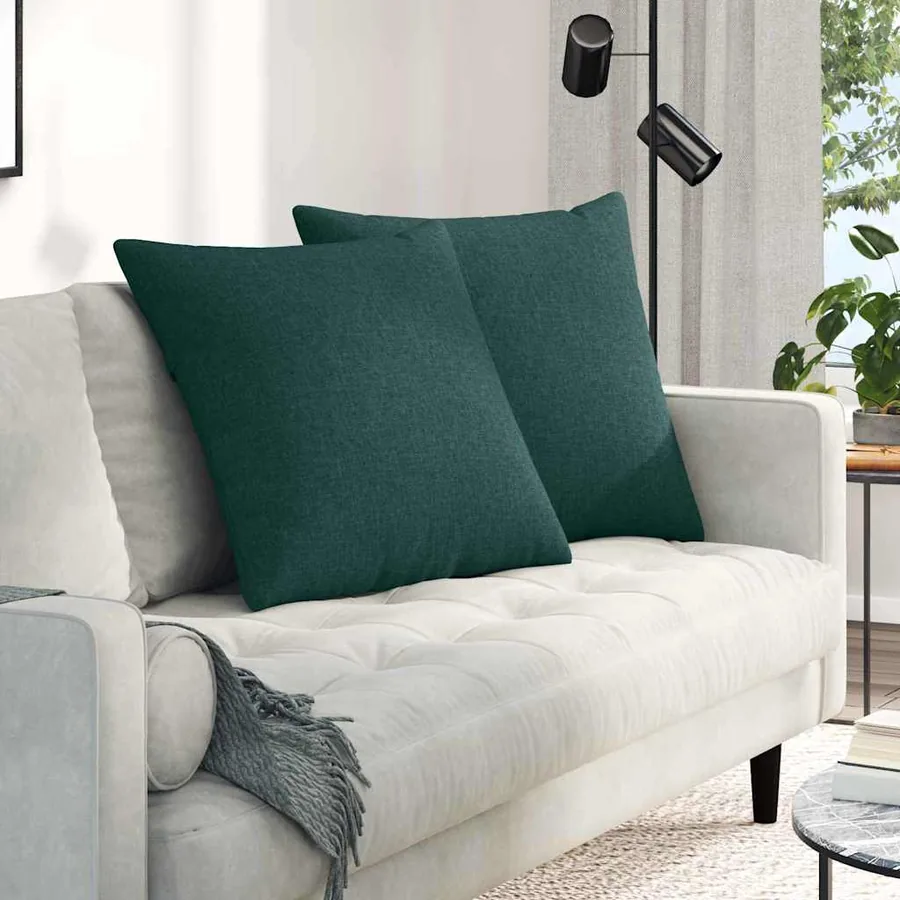 Coussins de canapé 2 pcs Vert foncé 60 x 60 cm tissu