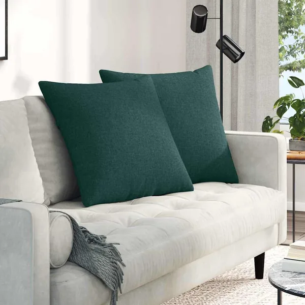 Coussins de canapé 2 pcs Vert foncé 60 x 60 cm tissu