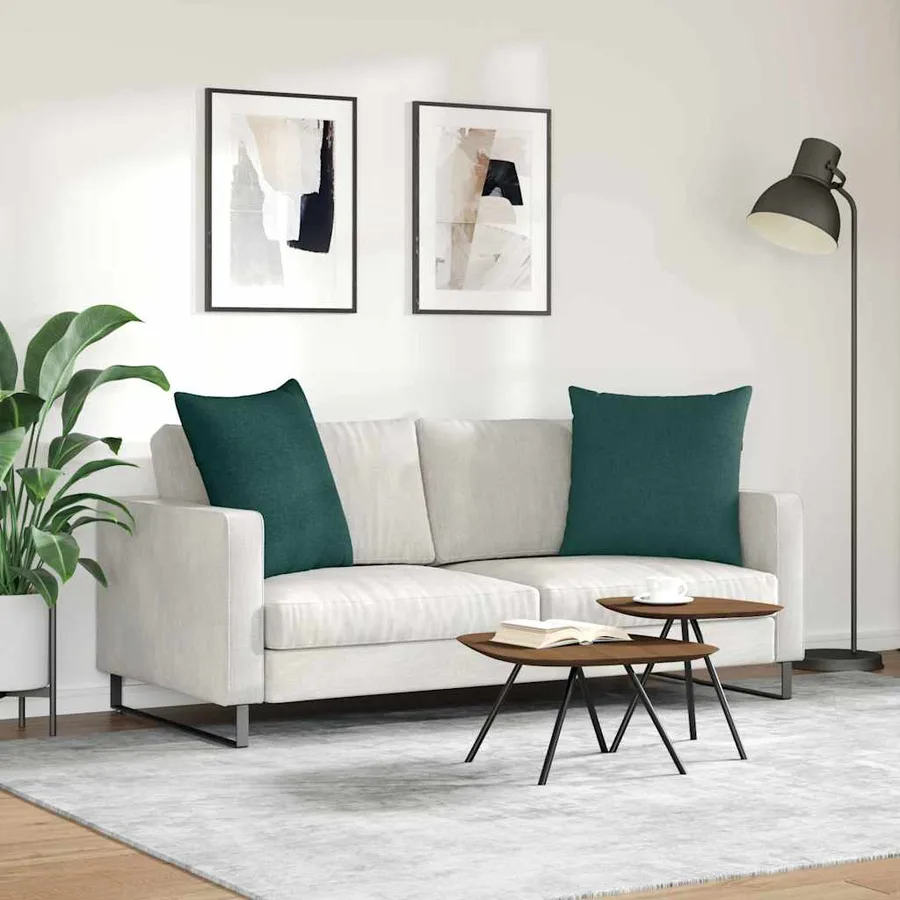 Coussins de canapé 2 pcs Vert foncé 60 x 60 cm tissu - 4