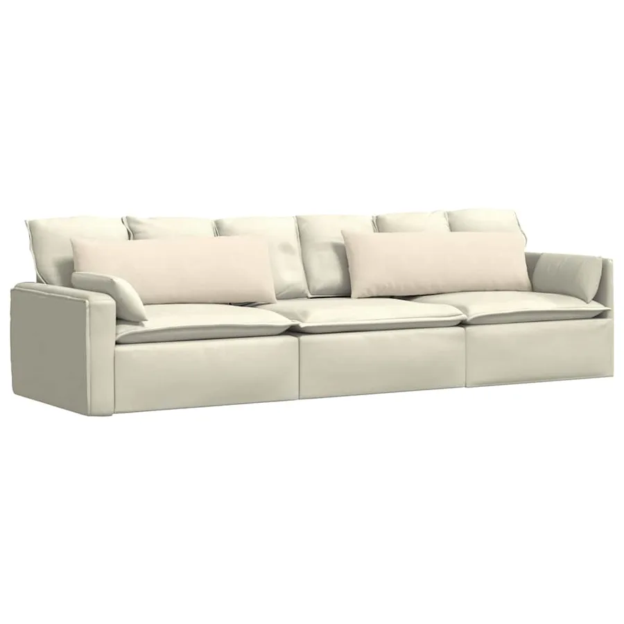 Coussins de canapé 2 pcs Crème 120 x 40 cm - 3