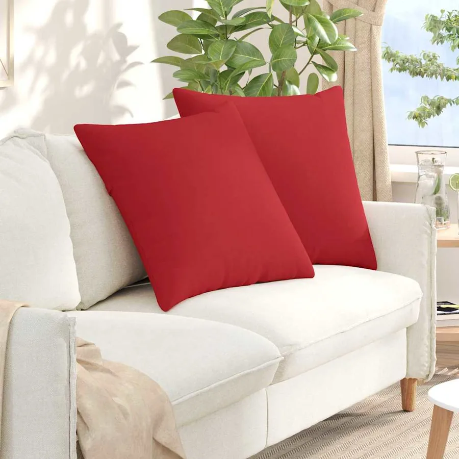 Coussins de canapé 2 pcs Rouge 60 x 60 cm tissu