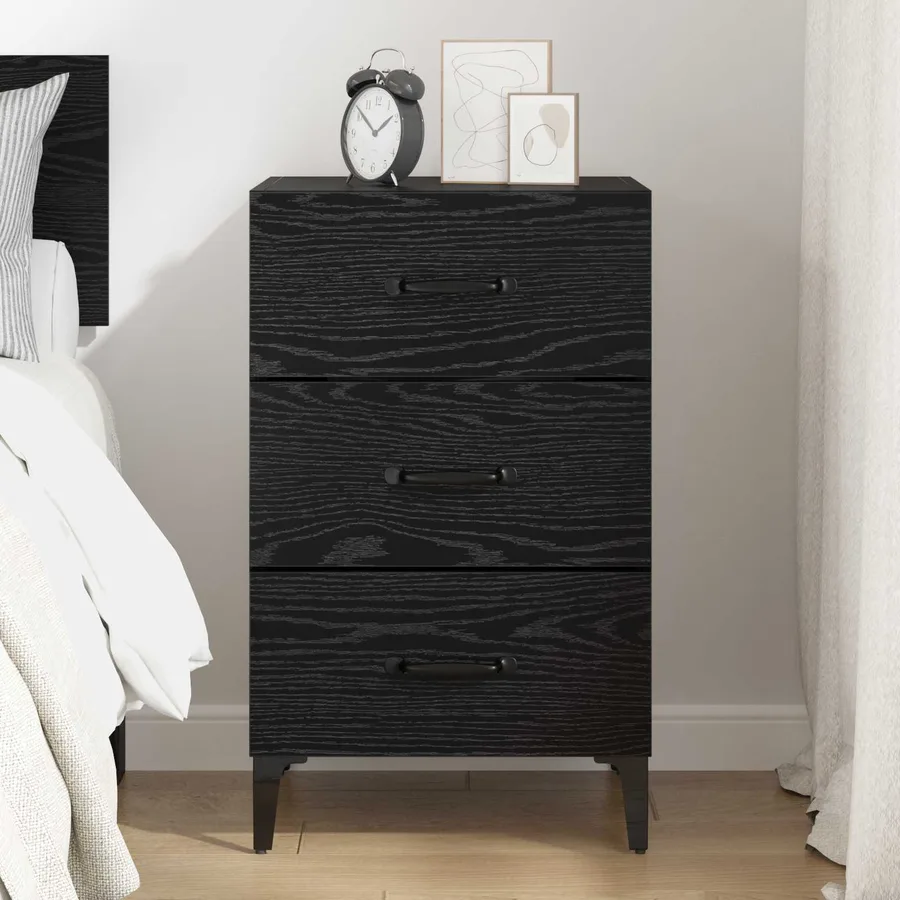 Cabinet de chevet Chêne noir 40 x 40,5 x 66 cm - 4