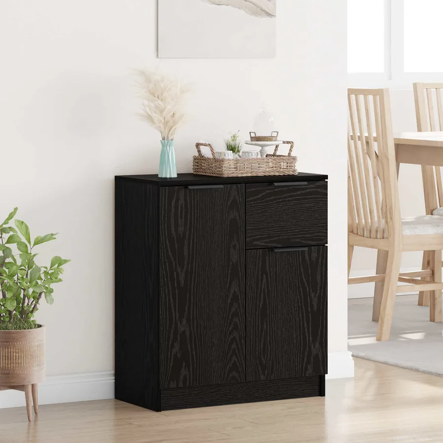 Buffet avec tiroir Chêne noir 60 x 30 x 70 cm Bois d'ingénierie