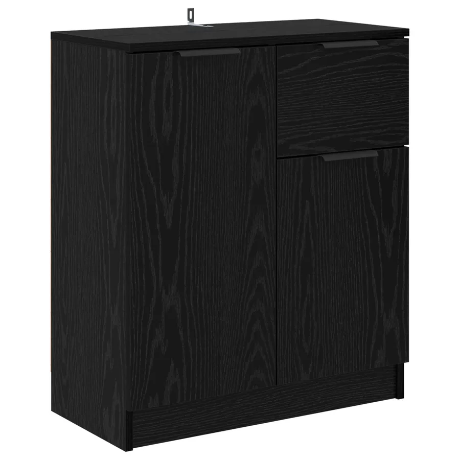 Buffet avec tiroir Chêne noir 60 x 30 x 70 cm Bois d'ingénierie - 2