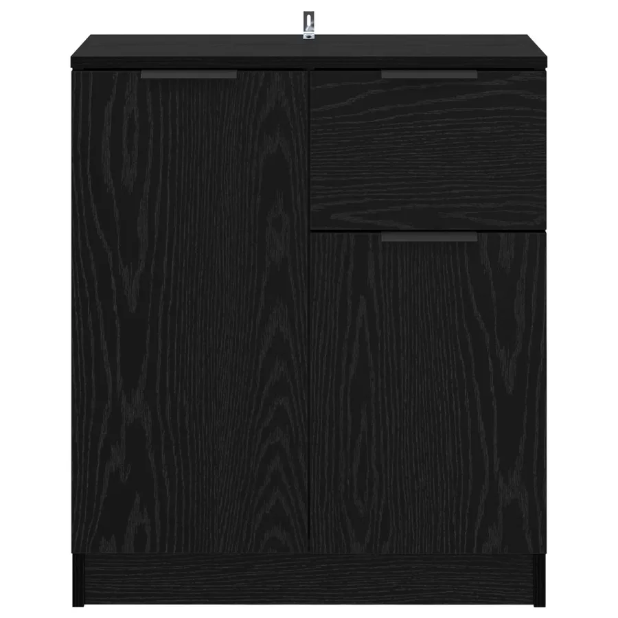Buffet avec tiroir Chêne noir 60 x 30 x 70 cm Bois d'ingénierie - 6