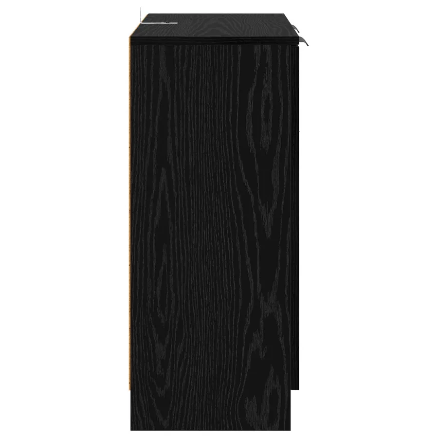 Buffet avec tiroir Chêne noir 60 x 30 x 70 cm Bois d'ingénierie - 7