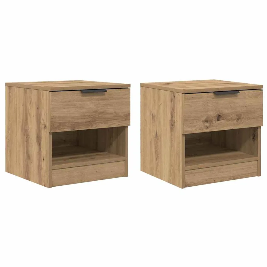 Armoire de lit 2 pc Chêne artisanal 40 x 39 x 40cm - 2