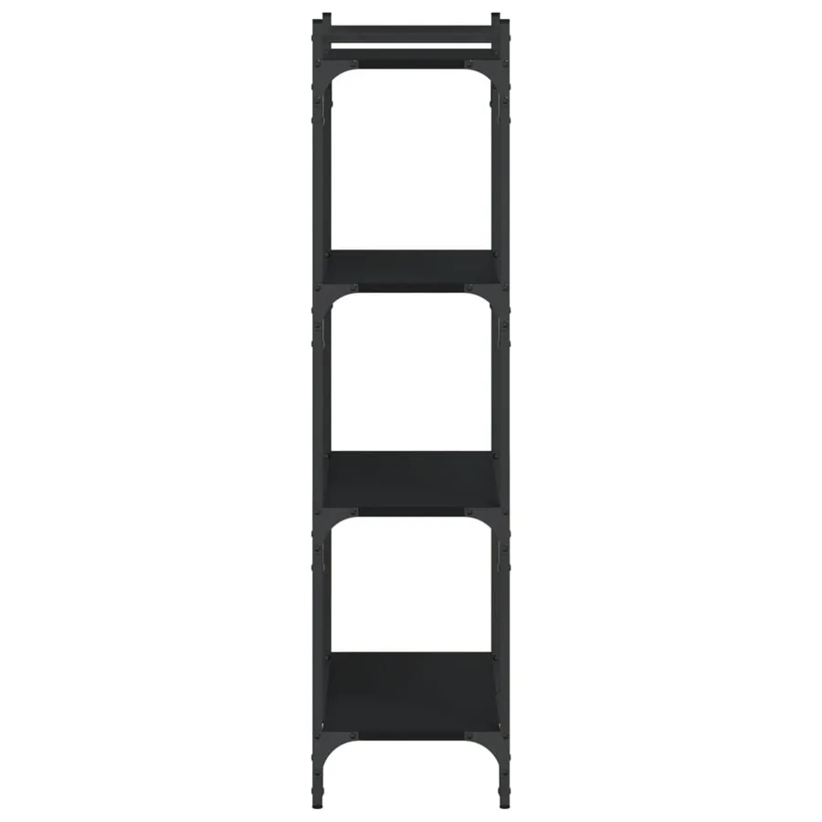 Bibliothèque à 4 niveaux noir 60x30x120 cm bois d'ingénierie - 5