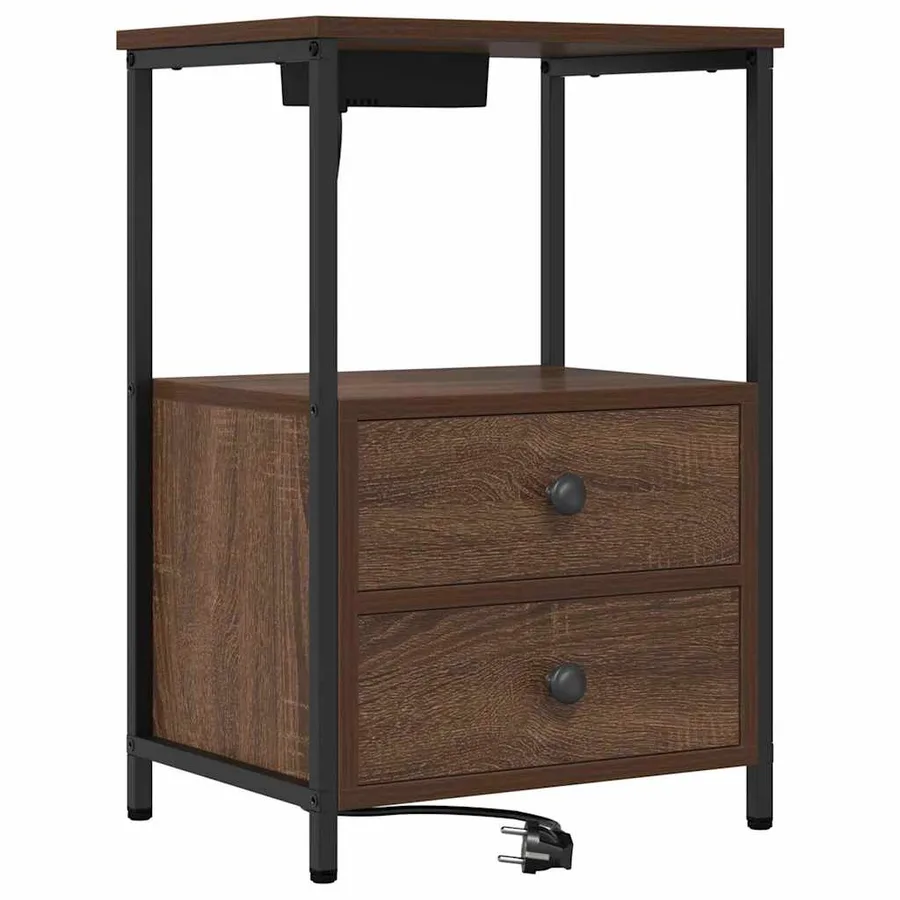 Cabinet de chevet Chêne brun 40 x 31 x 60 cm Bois d'ingénierie - 2