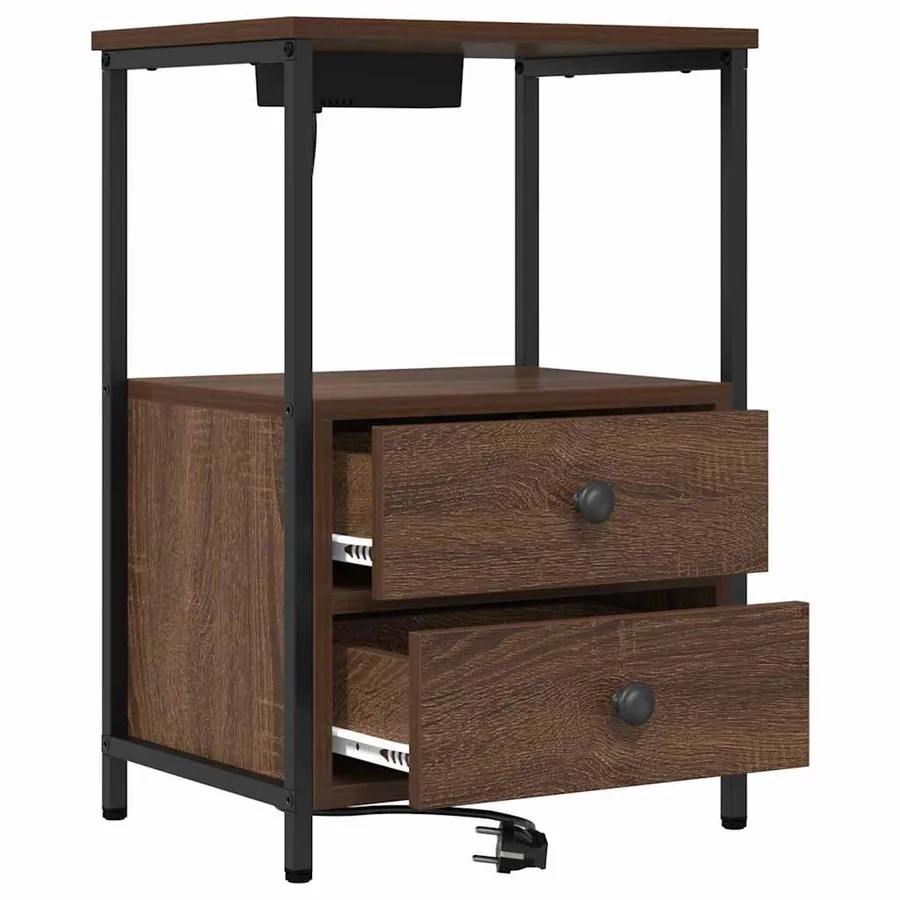 Cabinet de chevet Chêne brun 40 x 31 x 60 cm Bois d'ingénierie - 5