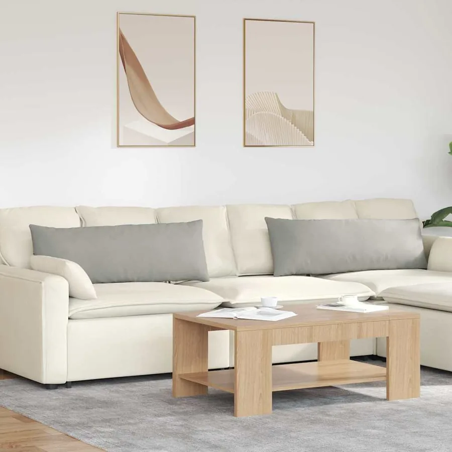 Coussins de canapé 2 pcs Gris clair 120 x 40 cm tissu