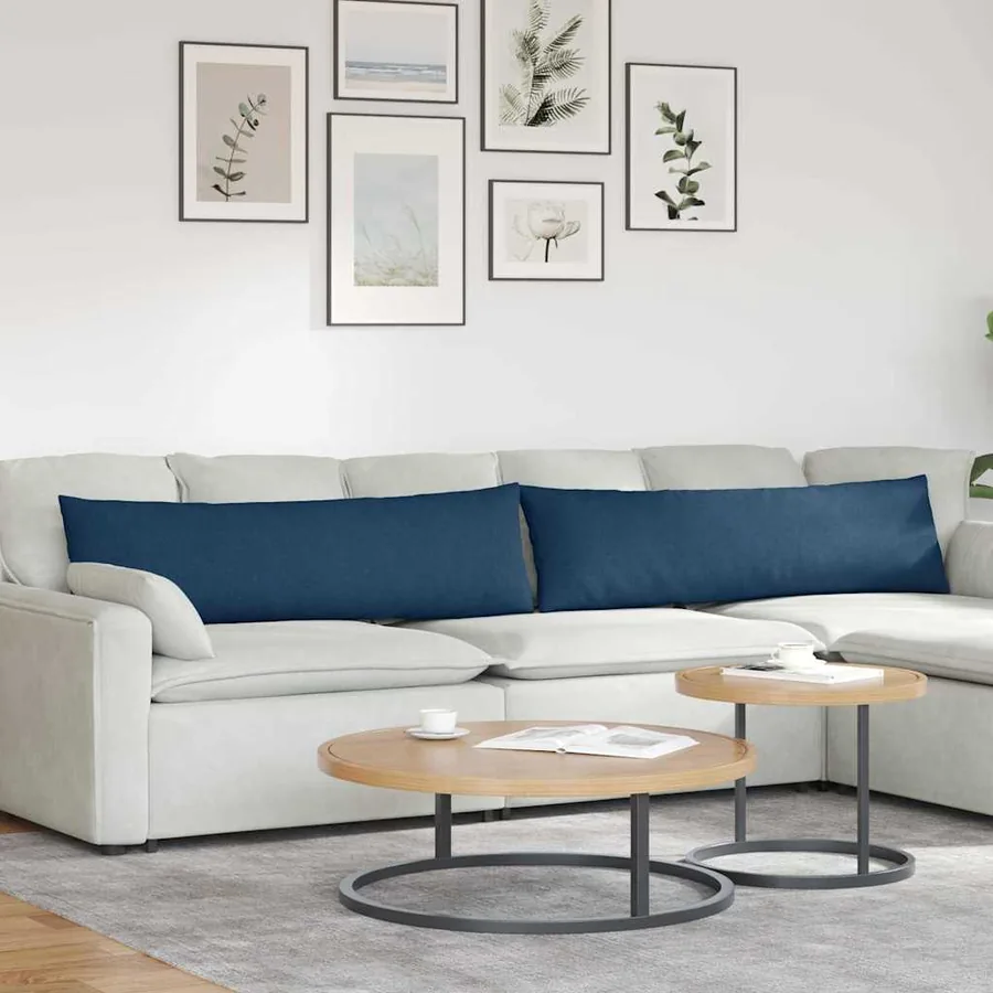 Coussins de canapé 2 pcs Bleu 145 x 40 cm tissu