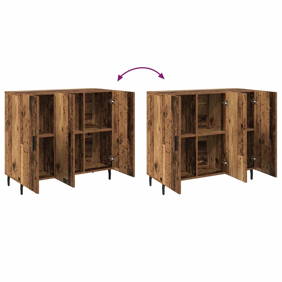 Buffet Bois ancien 90 x 34 x 80 cm Bois d'ingénierie - 8
