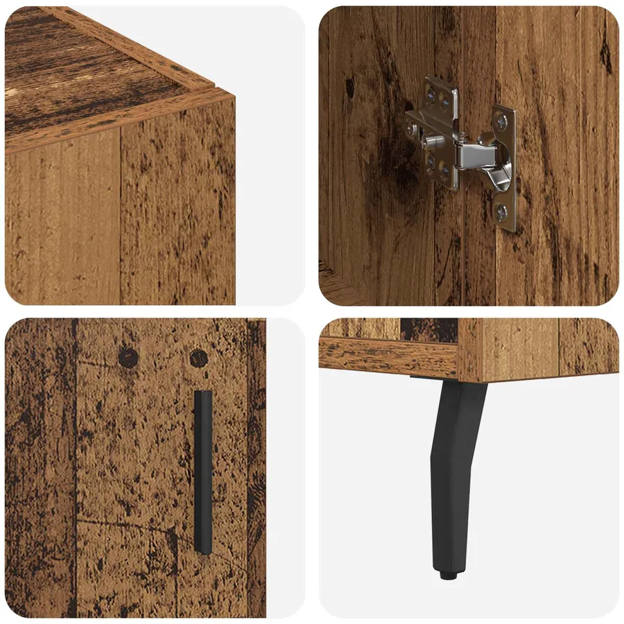 Buffet Bois ancien 90 x 34 x 80 cm Bois d'ingénierie - 9