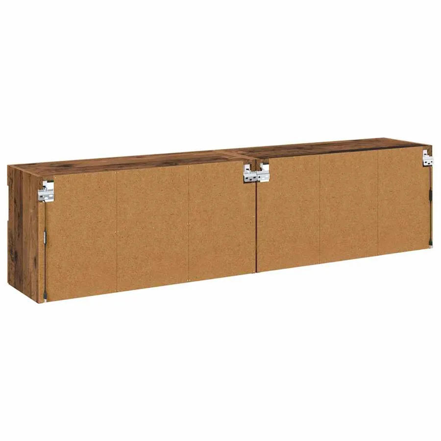 Meubles TV muraux avec LED 2 pcs Bois Ancien 80 x 30 x 40 cm - 8
