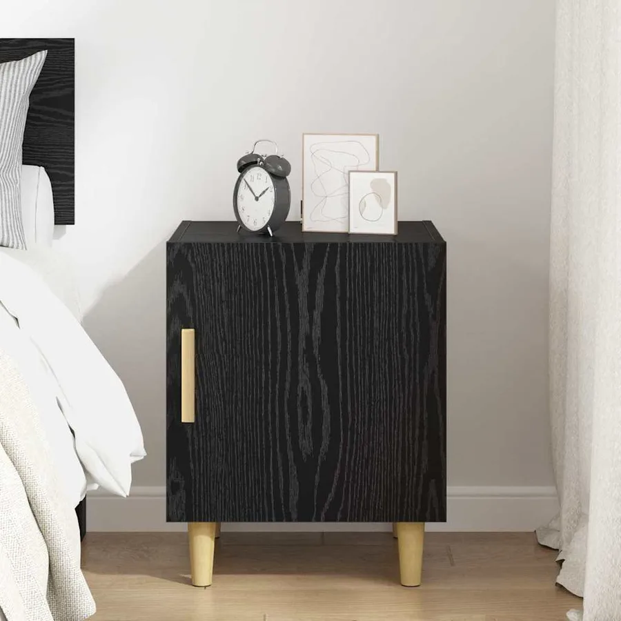 Cabinet de chevet Chêne noir 40 x 40 x 50 cm Bois d'ingénierie - 4