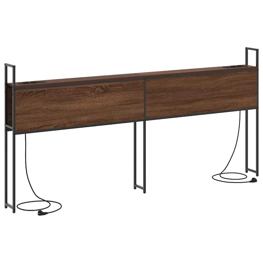Headboard de Rangement avec Station de Charge Chêne marron - 2