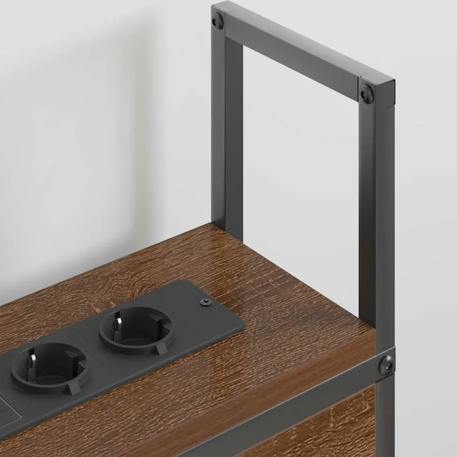 Headboard de Rangement avec Station de Charge Chêne marron - 4