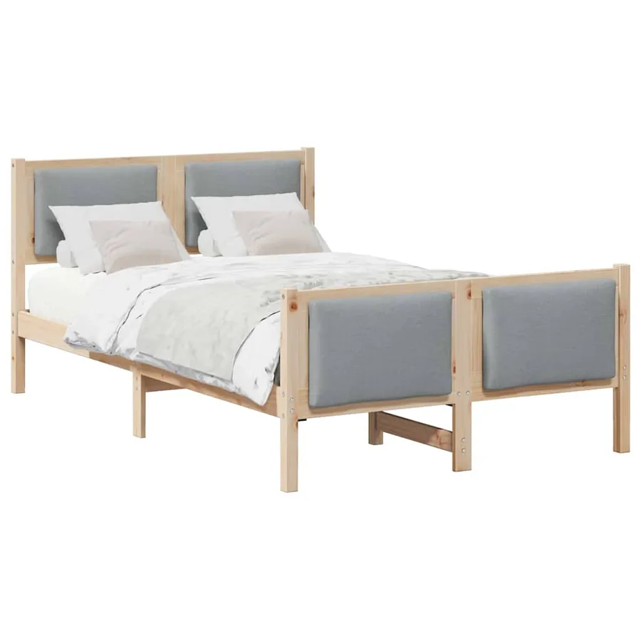 Cadre de lit avec tête de lit Gris clair 120 x 200 cm tissu - 3