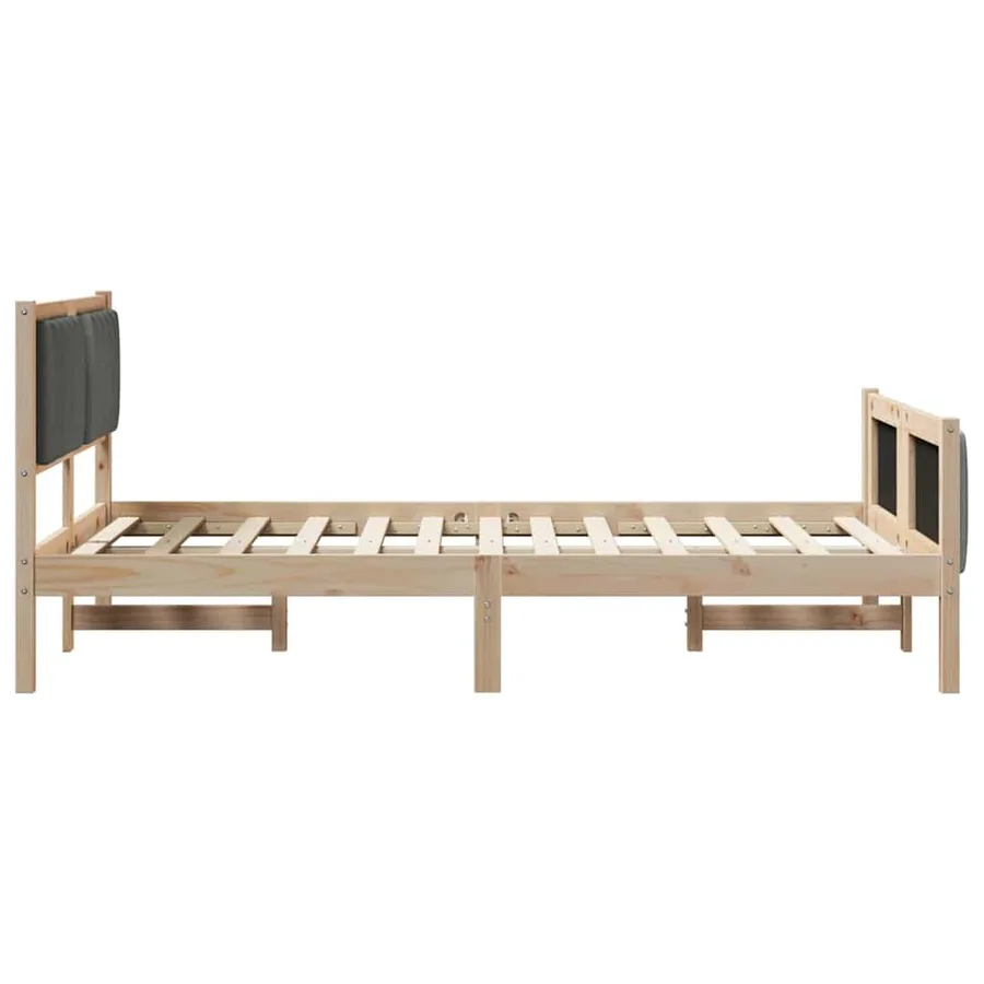 Cadre de lit avec tête de lit marron et gris foncé 120 x 200 cm - 6