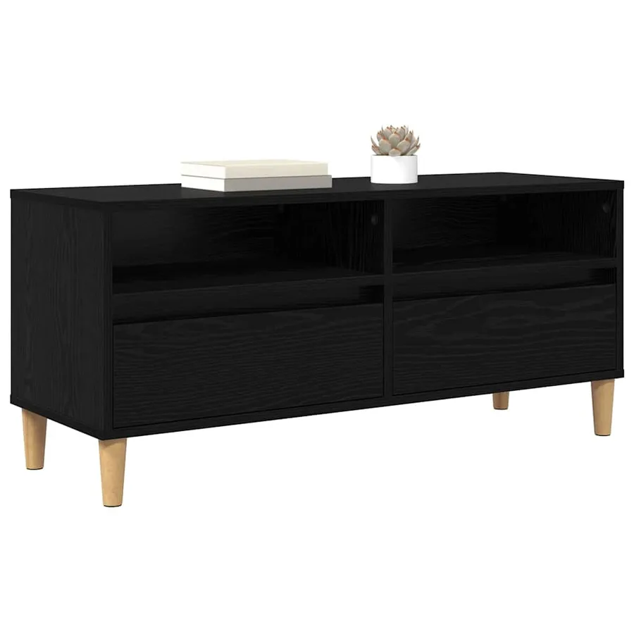 Meuble TV Chêne noir 100 x 34,5 x 44,5 cm Bois d'ingénierie - 3