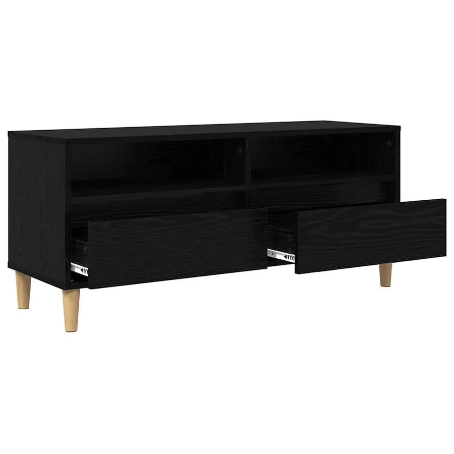 Meuble TV Chêne noir 100 x 34,5 x 44,5 cm Bois d'ingénierie - 5